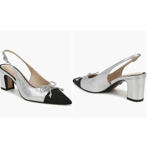 Sam Edelman Willette Women's Pump Heels Silver Slingback Pointed Cap Toe Size 7